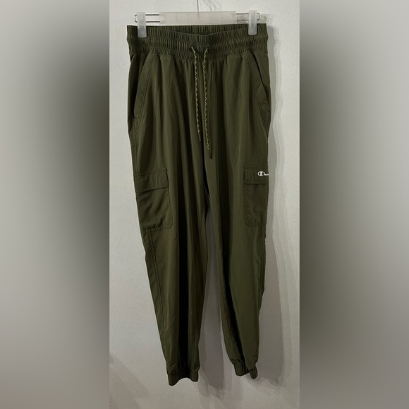 Champion Women's (S) Sport Soft Woven Graphic Pant Cargo Olive - Picture 2 of 8
